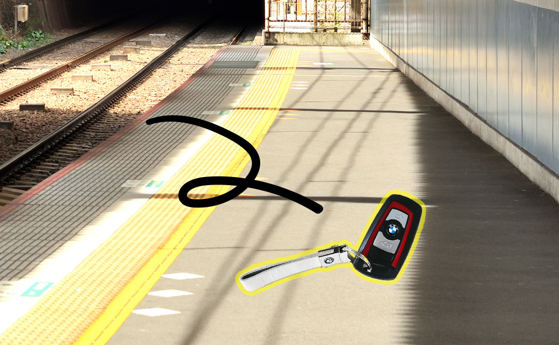 車の鍵が身の回りにないか探す