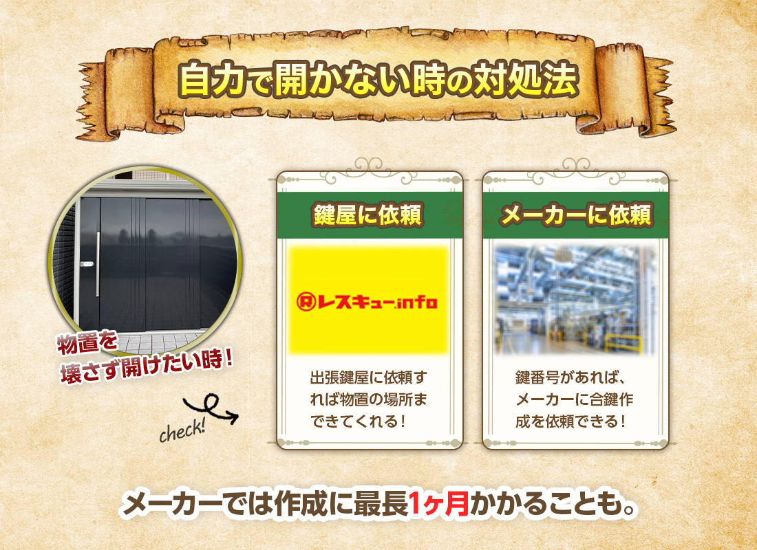 イナバ物置を自力で開けられなかった時の対処法