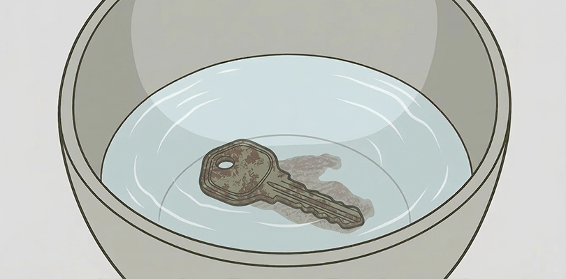 サビの落ち具合を見ながら30秒～10分ほど漬ける