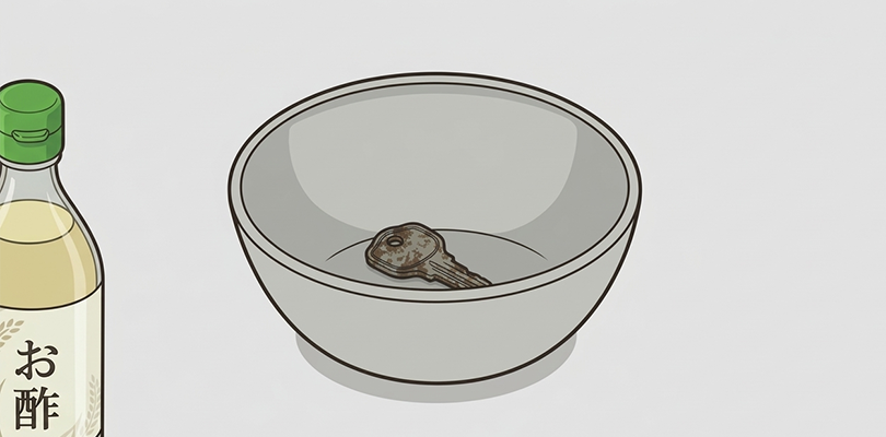 洗面器やコップに鍵を入れる