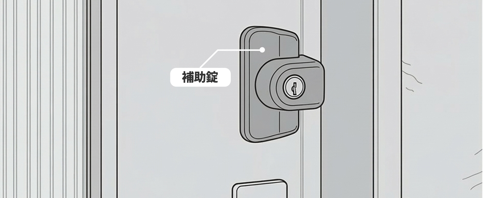 補助錠を閉める(取り付ける)