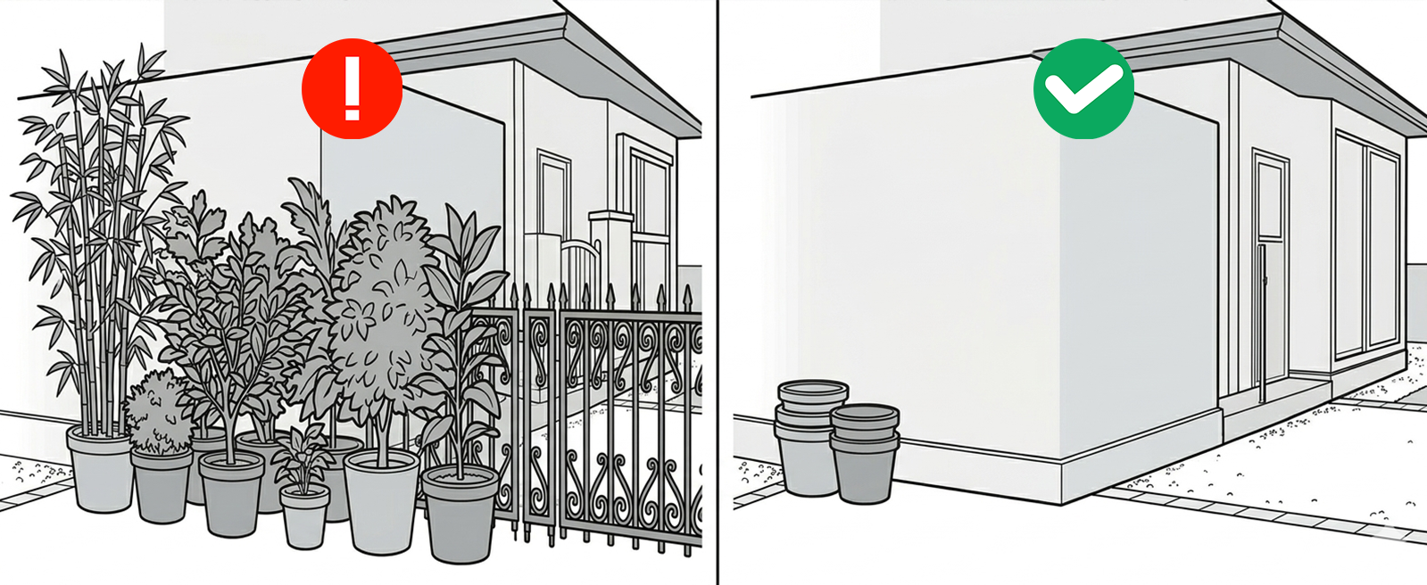 周囲の目隠しになる物の位置を変える