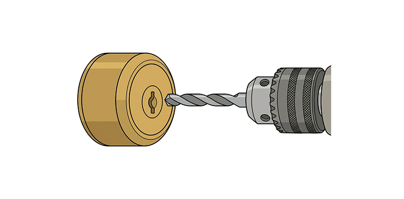ドリルやホールソーで破壊する