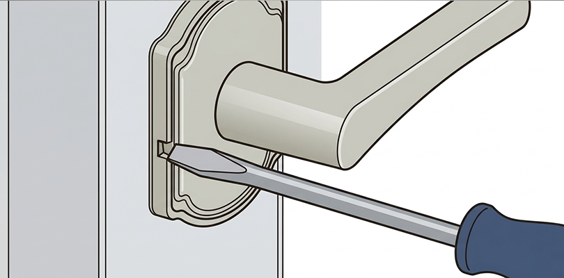 ネジが見えない場合はマイナスドライバーでカバーを外す