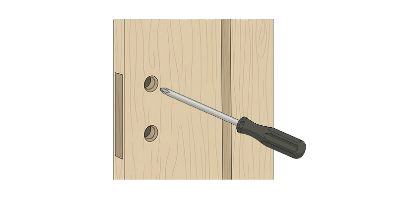 ドアや壁に新しい穴を開けて設置する