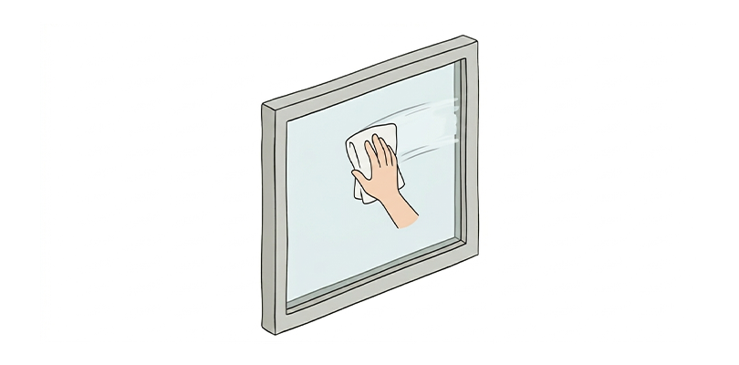 窓の汚れやホコリを落とす