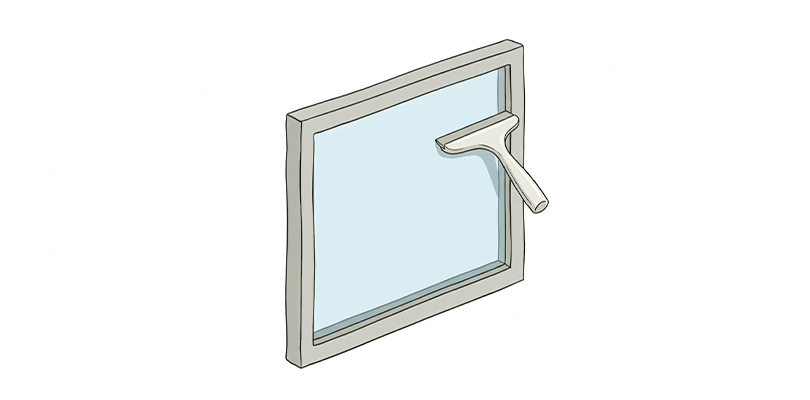 スクイージーやヘラで気泡を抜く