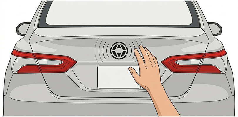 エンブレムに手をかざしてトランク開ける