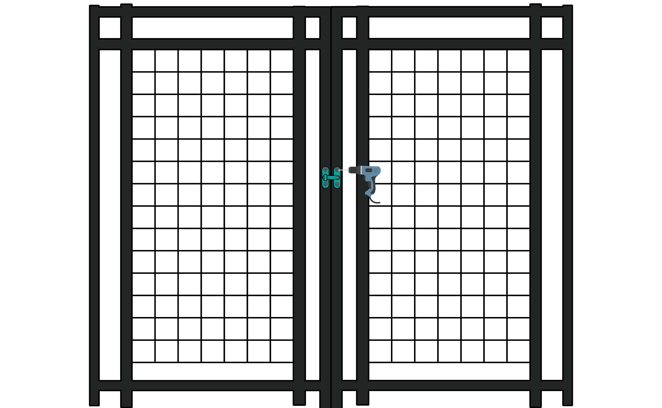 門扉にビス穴や箱錠の受け穴を開ける