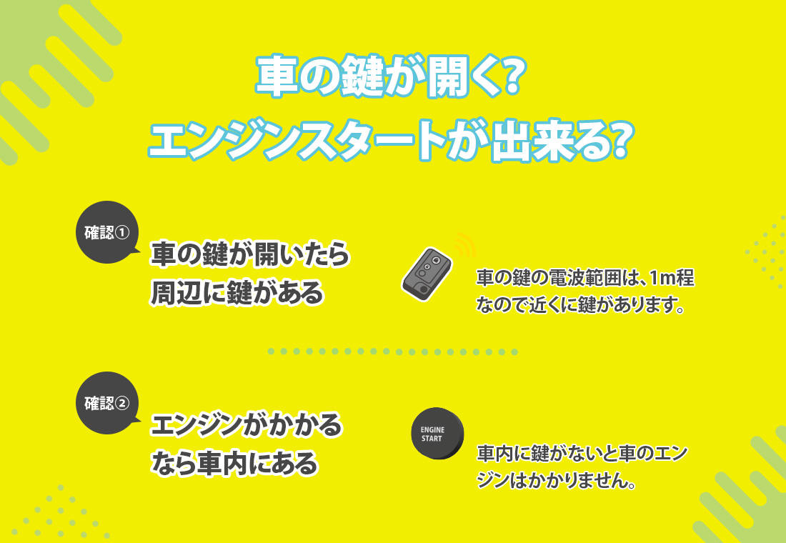スマートキーを紛失した状態でもエンジンがかかるか確認