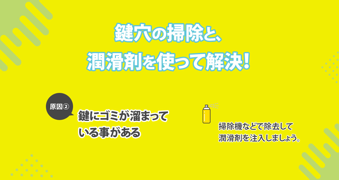 タキゲンの鍵穴にゴミが溜まっている