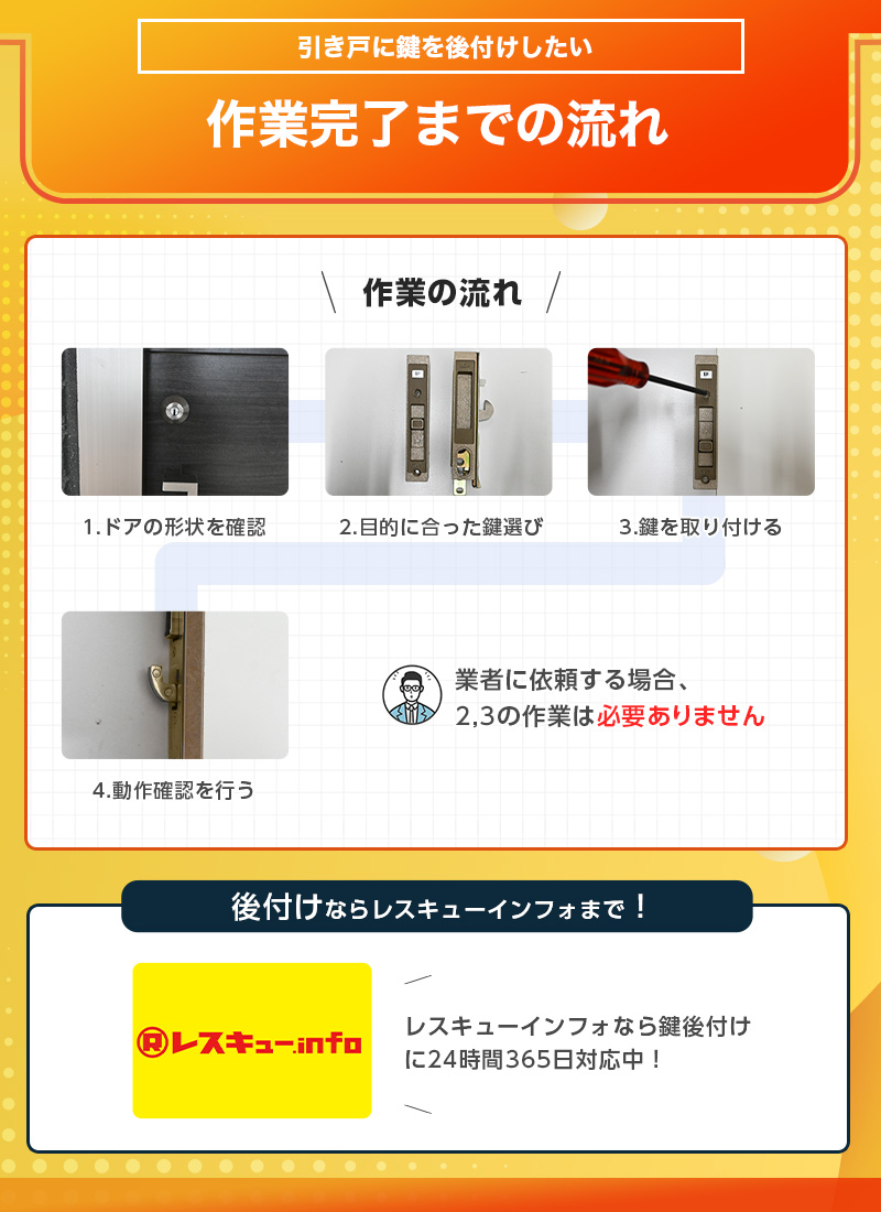 引き戸に鍵を後付けする流れ