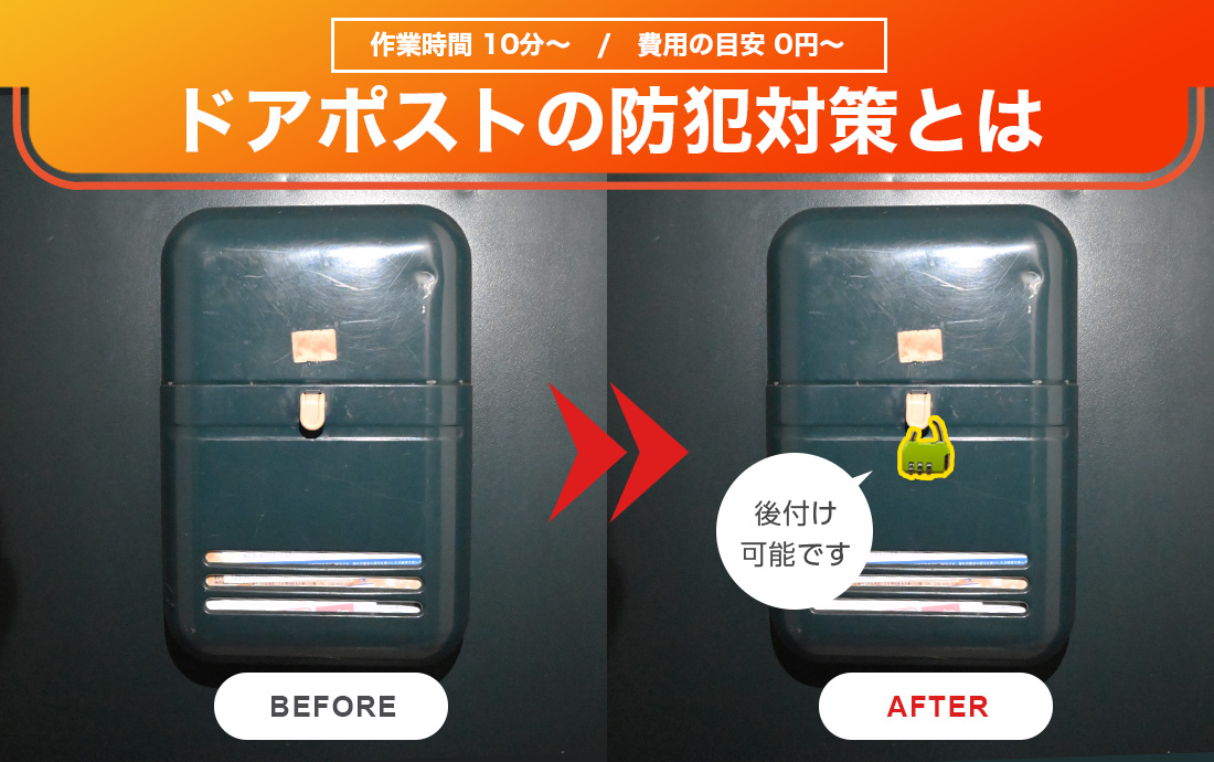 ドアポストの防犯対策とは?郵便受けの安全強化を鍵の専門家が教えます
