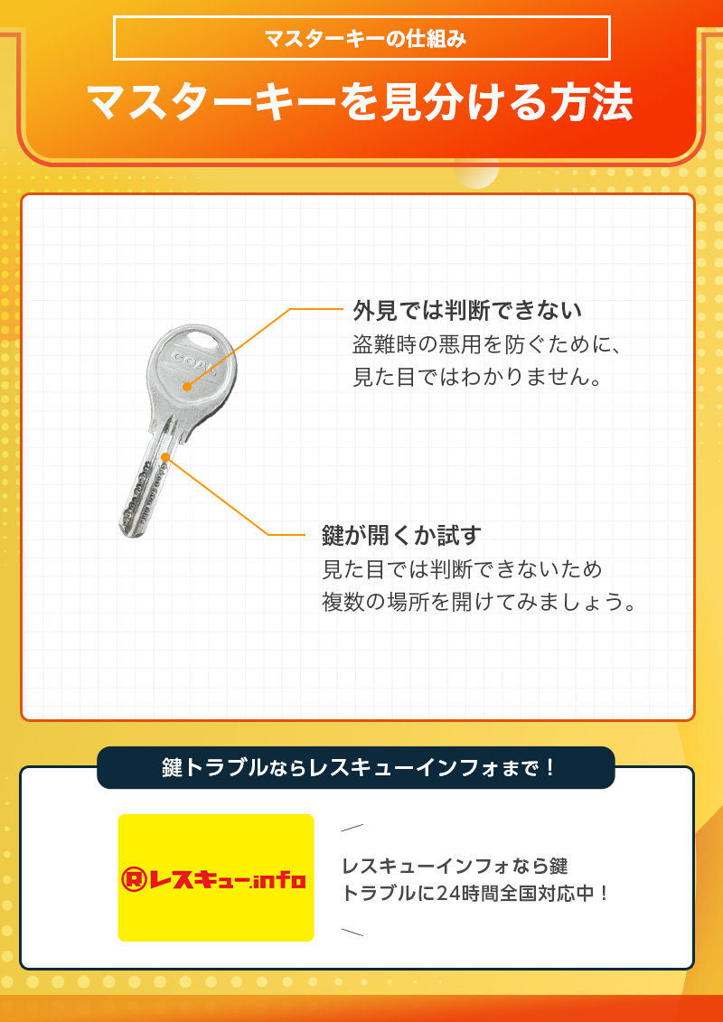 普通の鍵とマスターキーを見分ける方法
