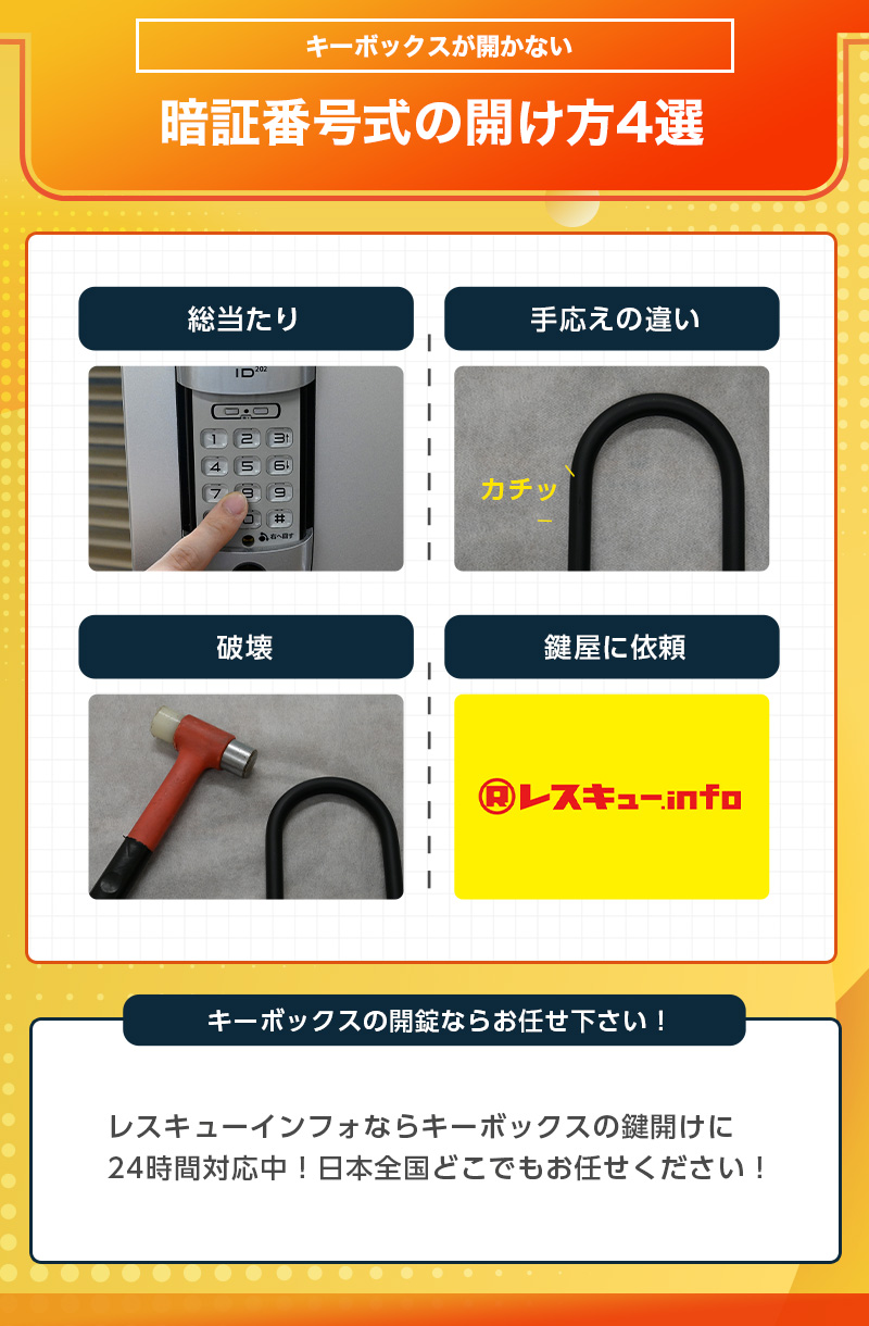 キーボックスの暗証番号を忘れた時の開け方4選